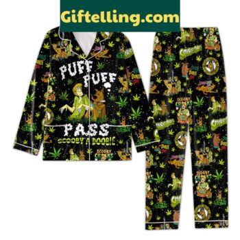 Scooby-Doo Puff Puff Pass Cannabis Polyester Pajamas Set