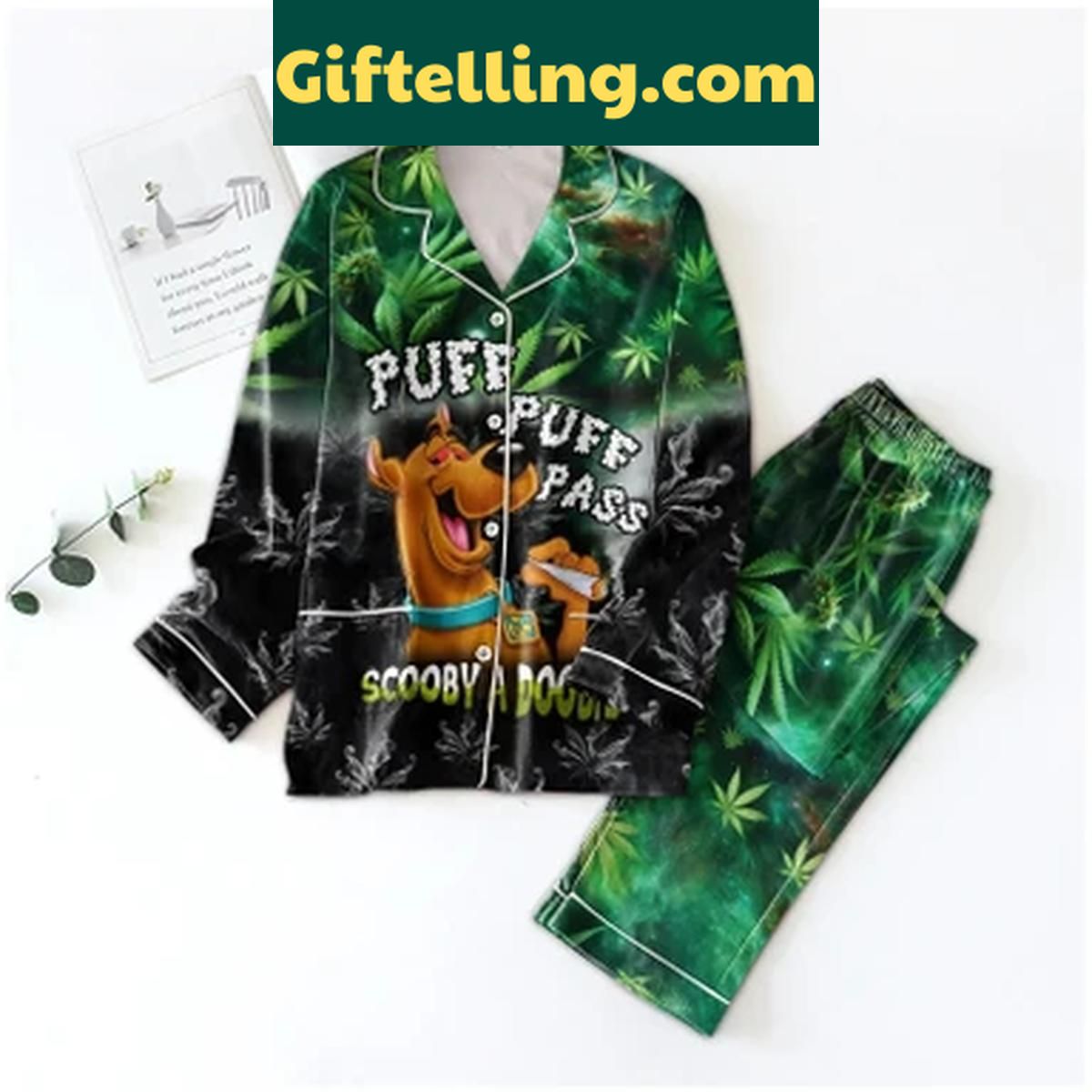 Scooby-Doo Get High Puff Puff Pass Galaxy Polyester Pajamas Set Scooby-Doo Puff Puff Pass Galaxy Polyester Pajamas Set
