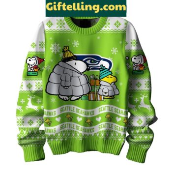 Seattle Seahawks Peanuts Snoopy Ugly product image showing design and team colors