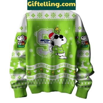 Seattle Seahawks Peanuts Snoopy Ugly product image showing design and team colors