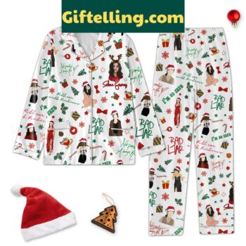 Selena Gomez Bad Liar Christmas Silk Pajamas Set for Women