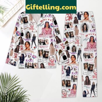 Selena Gomez Single Soon Pajamas Set with Pink and White Stripes