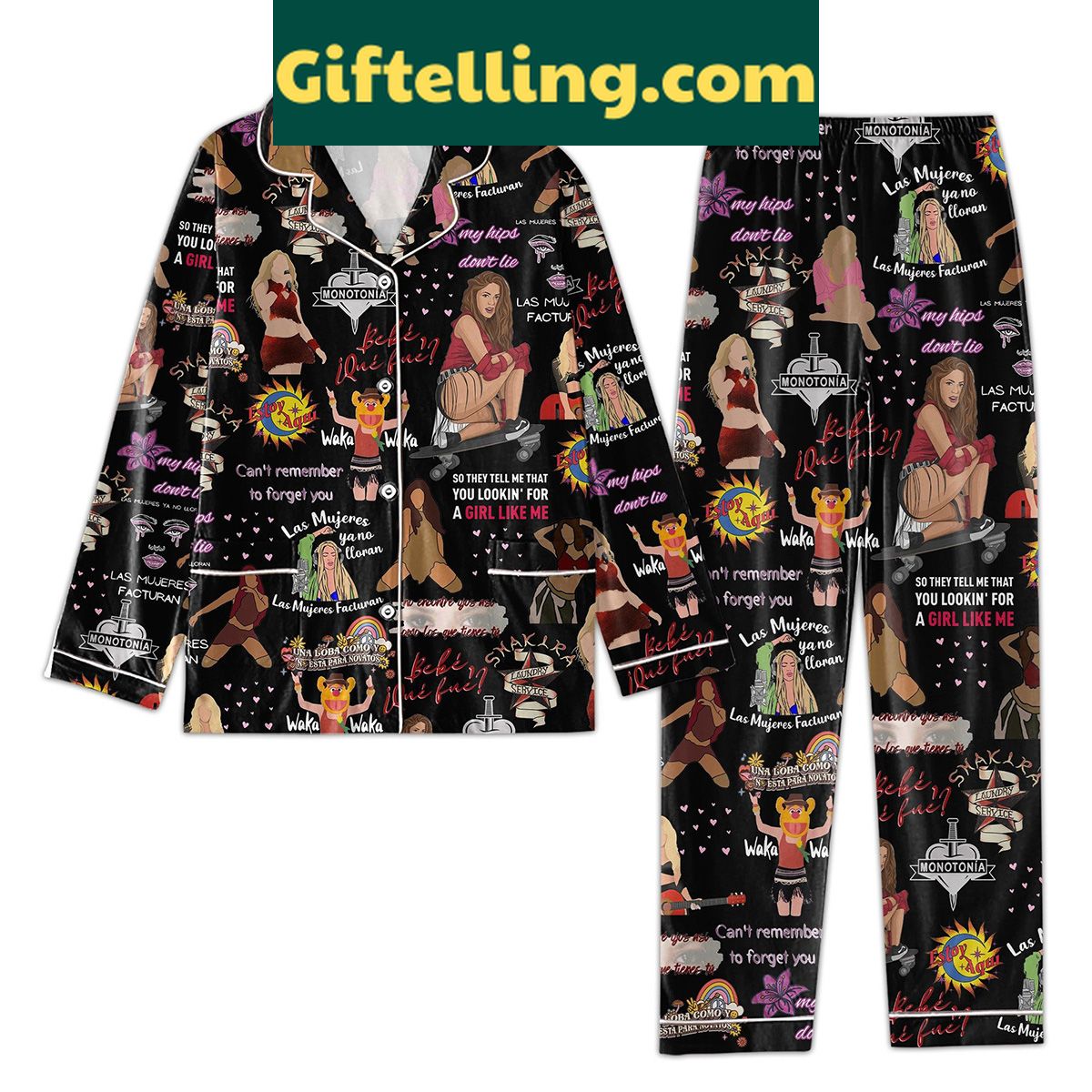 shakira-inspired-pajamas-waka-waka-monotonia-so-they-tell-me-that-you-lookin-for-a-girl-like-me-2 Shakira Waka Waka Monotonia So They Tell Me That You Lookin' For A Girl Like Me pajamas set