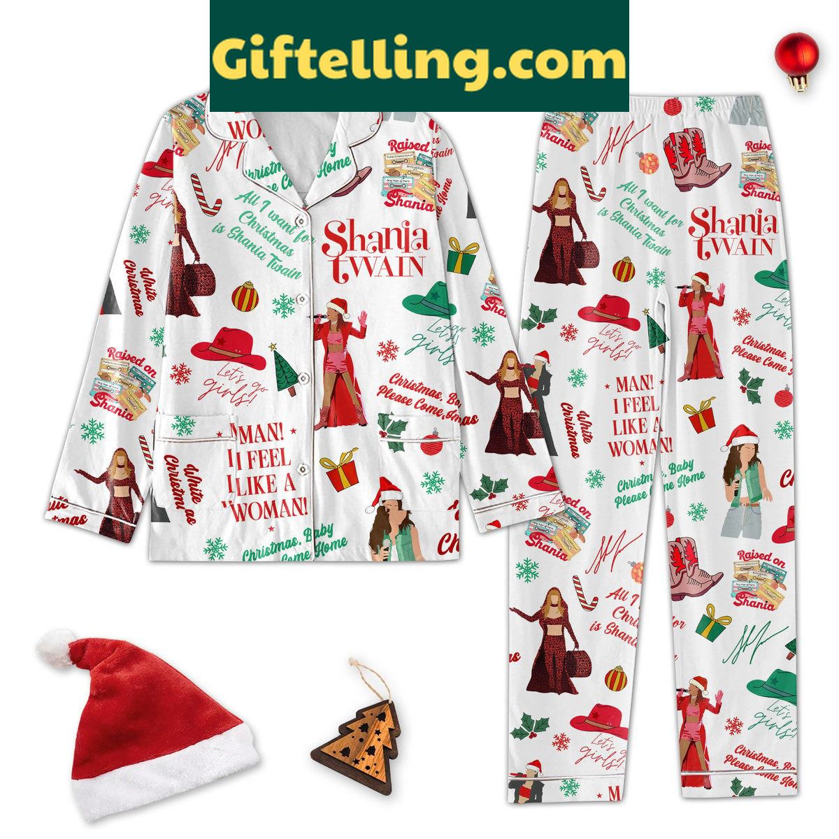 shania-twain-christmas-pajamas-set-all-i-want-for-christmas-1 Shania Twain Christmas Pajamas Set