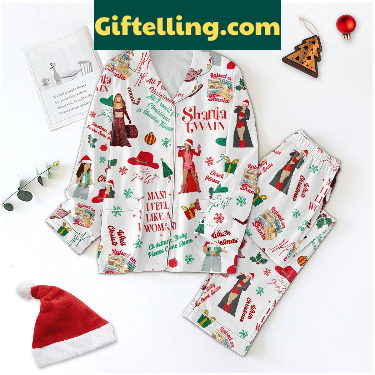 shania-twain-christmas-pajamas-set-all-i-want-for-christmas-2 Shania Twain Christmas Pajamas Set