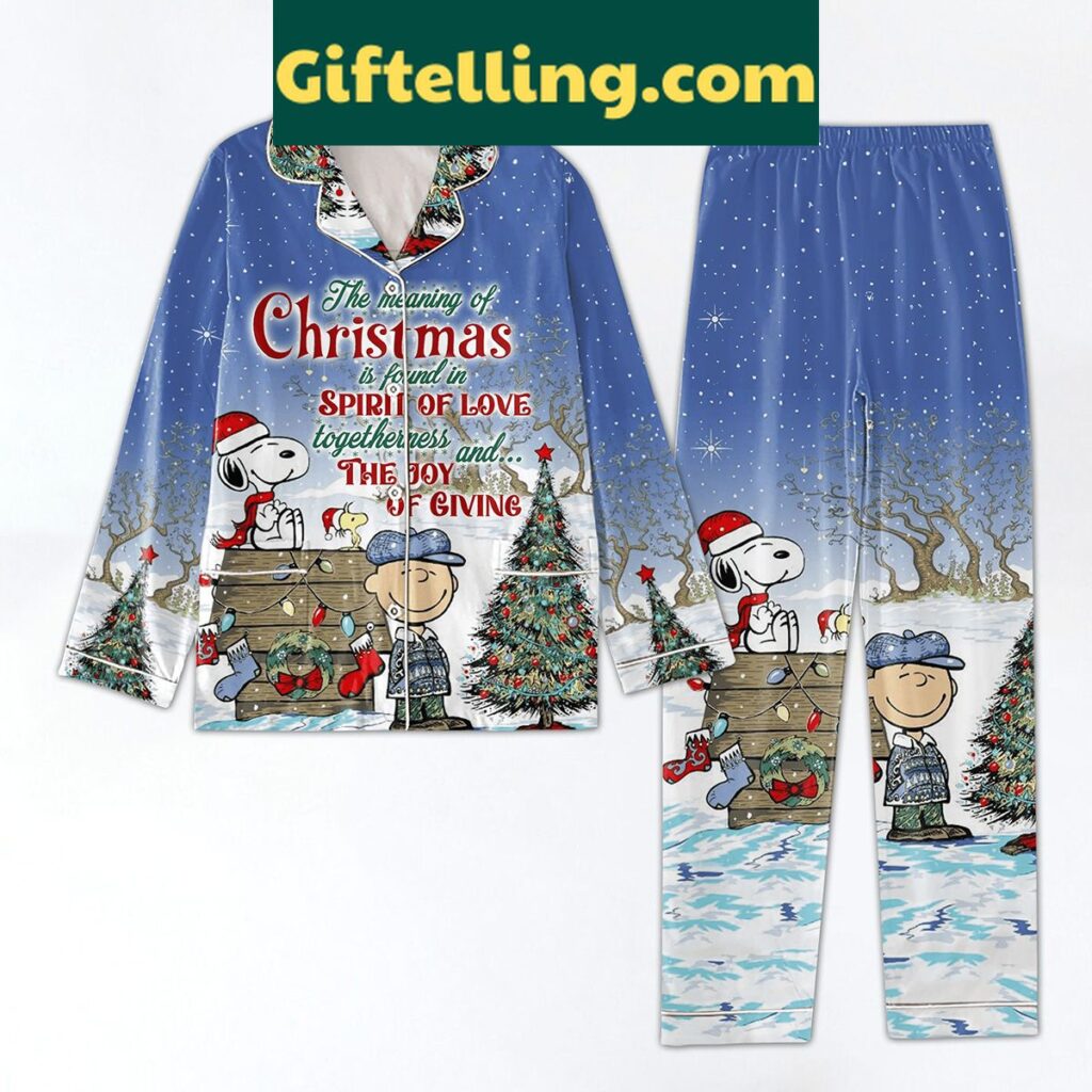 Snoopy Christmas Pajamas Set with meaningful message