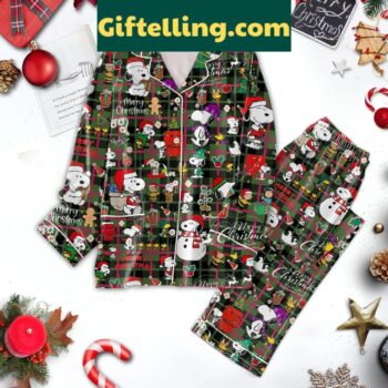 Snoopy Holidays Christmas Happy New Year Polyester Pajamas Set for women and men