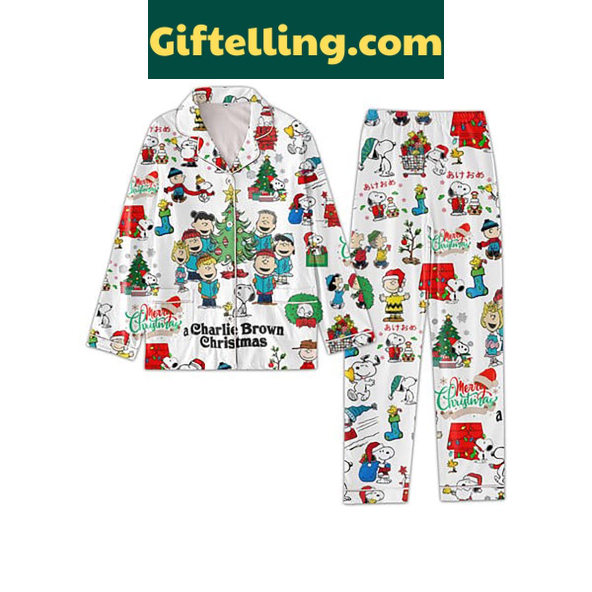 snoopy-peanuts-a-charlie-brown-christmas-pajamas-set-2 Snoopy Peanuts A Charlie Brown product image showing design and team colors