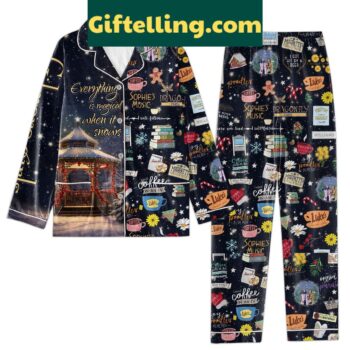 Sophie's Music Everything Is Magical When It Snows Pajamas Set with snow-covered landscape