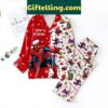 Spider Man Merry Christmas Pajamas product image showing design and team colors