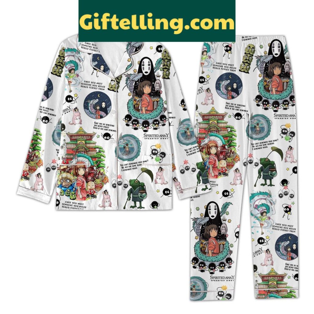 Spirit Ghibli Movie Silk Pajamas product image showing design and team colors