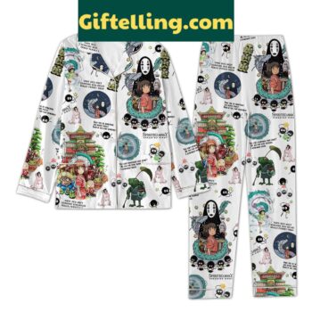 Spirit Ghibli Movie Silk Pajamas product image showing design and team colors