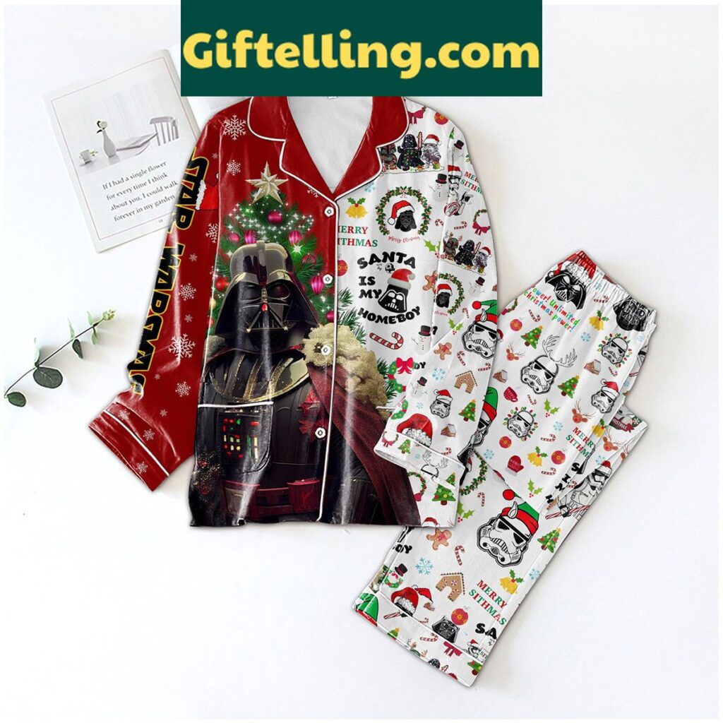 Star Wars Christmas Pajamas Set with Santa Is My Homeboy Merry Christmas design