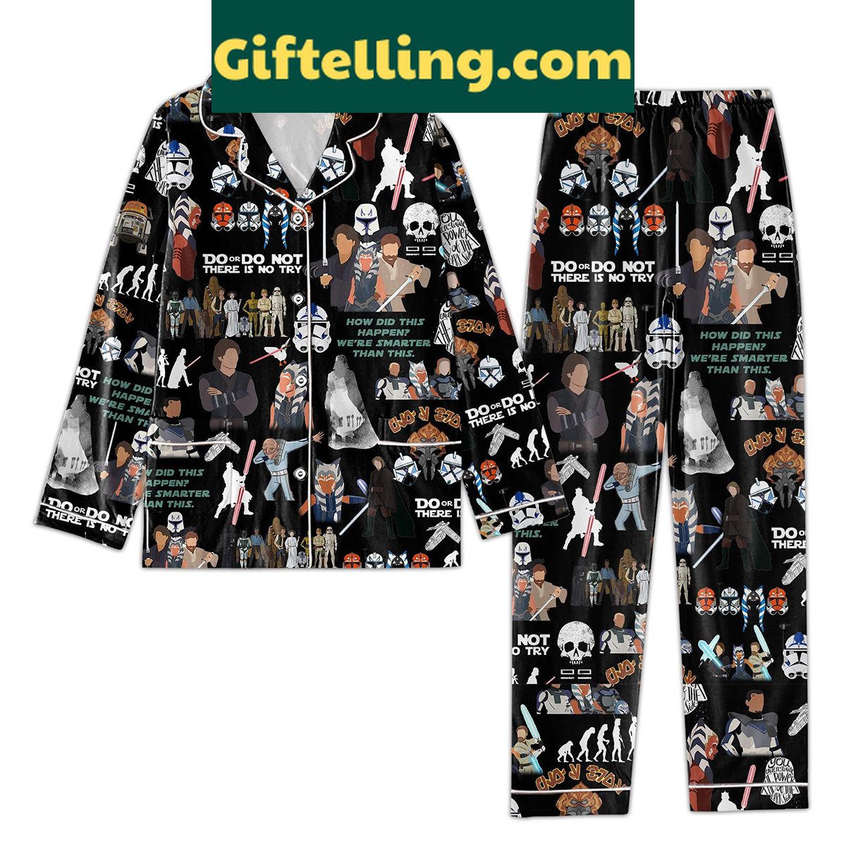 star-wars-how-did-this-happen-were-smarter-than-this-pajamas-set-for-men-women-1 Star Wars themed pajamas set with funny design