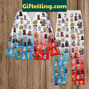 Star Wars May The Force Be With You Polyester Pajamas Set - a set of polyester pajamas with a Star Wars theme