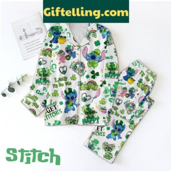 Stitch Lucky To Be Me product image showing design and team colors