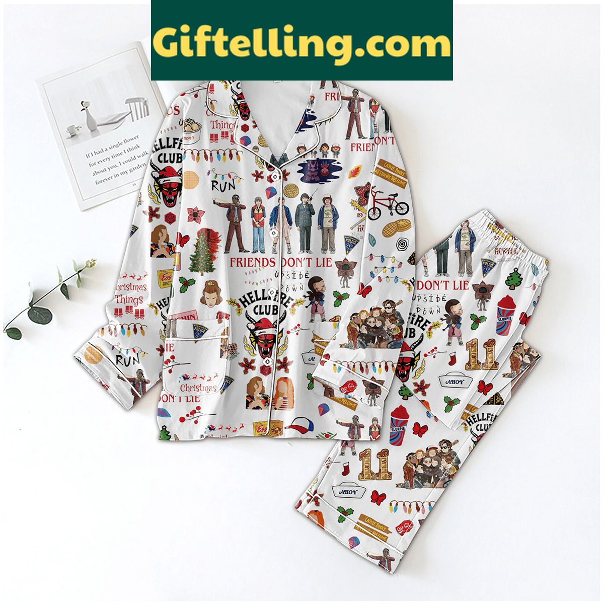 stranger-things-hellfire-club-pajamas-set-cozy-friends-dont-lie-sleepwear-1 Stranger Things Hellfire Club Pajamas Set with Friends Don't Lie design