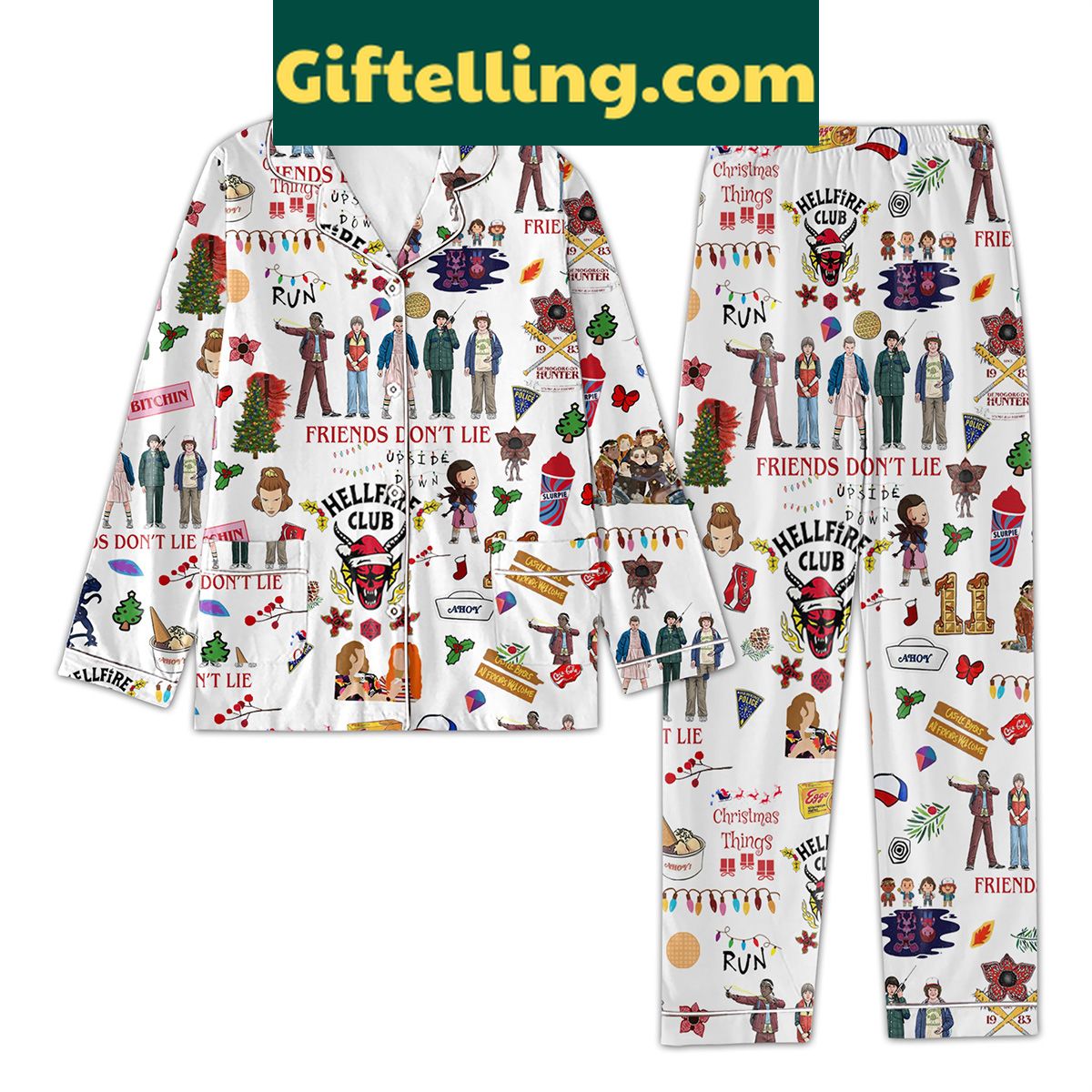stranger-things-hellfire-club-pajamas-set-cozy-friends-dont-lie-sleepwear-2 Stranger Things Hellfire Club Pajamas Set with Friends Don't Lie design