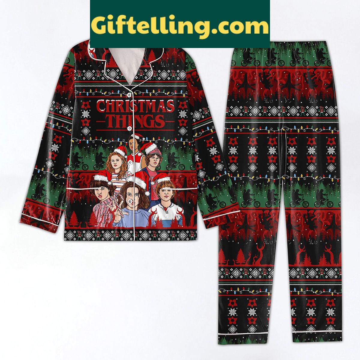 stranger-things-merry-christmas-pajamas-set-cozy-up-in-hawkins-style-2 Stranger Things Merry Christmas Pajamas Set with festive design