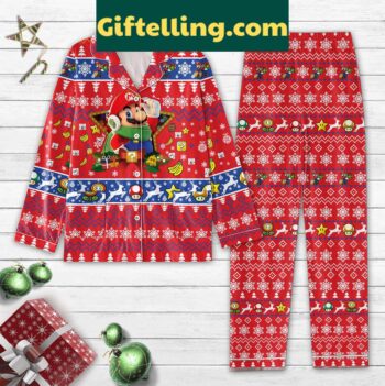 Super Mario Bros silk pajamas set