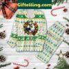 Super Mario Bros Luigi Mario Christmas Wreath Silk Pajamas Set
