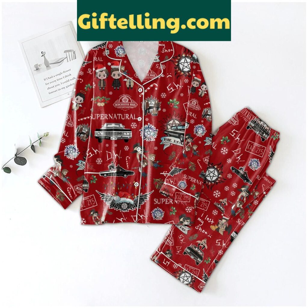 Supernatural Winchester Family Christmas Polyester Pajamas Set