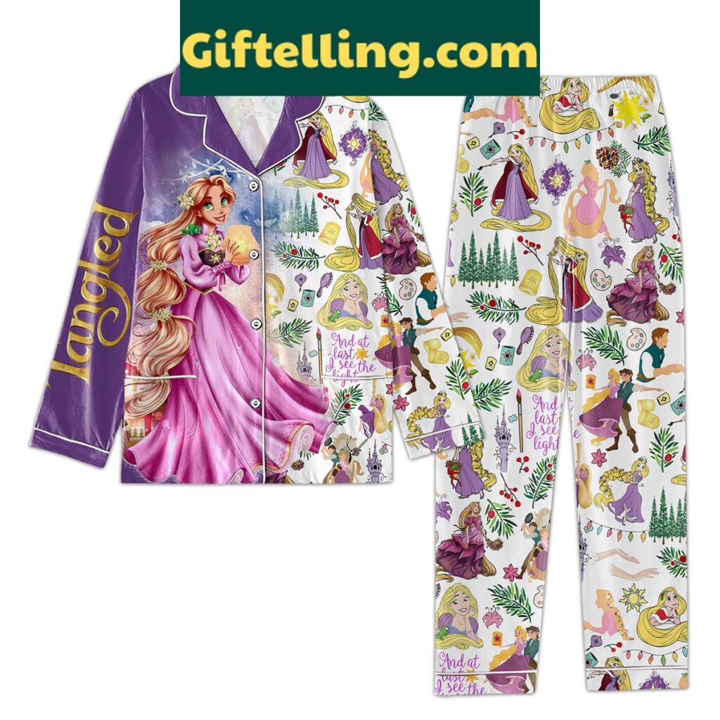 Tangled themed pajamas set featuring At Last I See The Light design