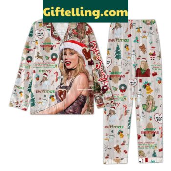 Taylor Swift Christmas Family Pajamas Set with matching tops and bottoms
