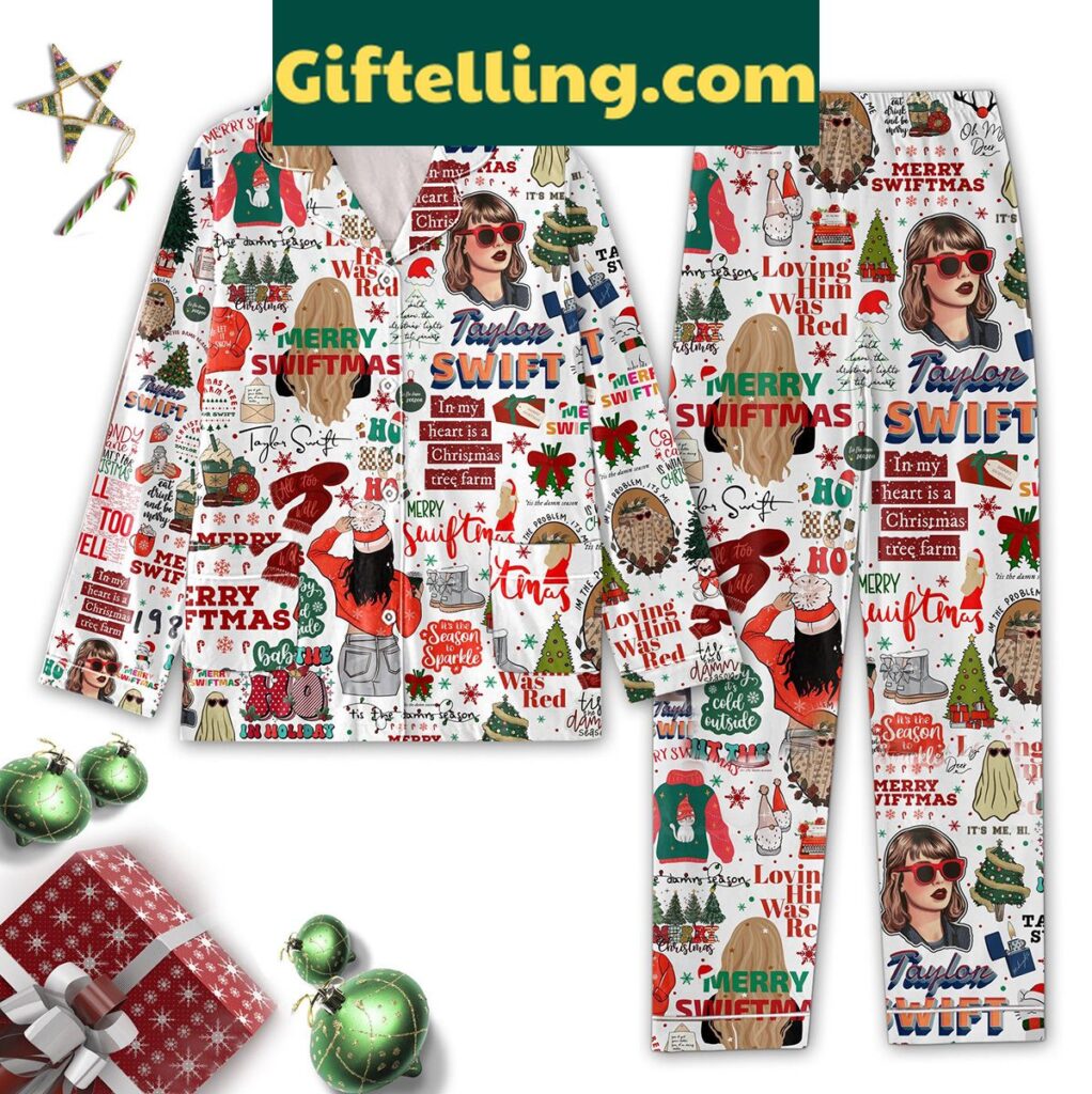 Taylor Swift In My Heart Is A Christmas Tree Farm Pajamas Set