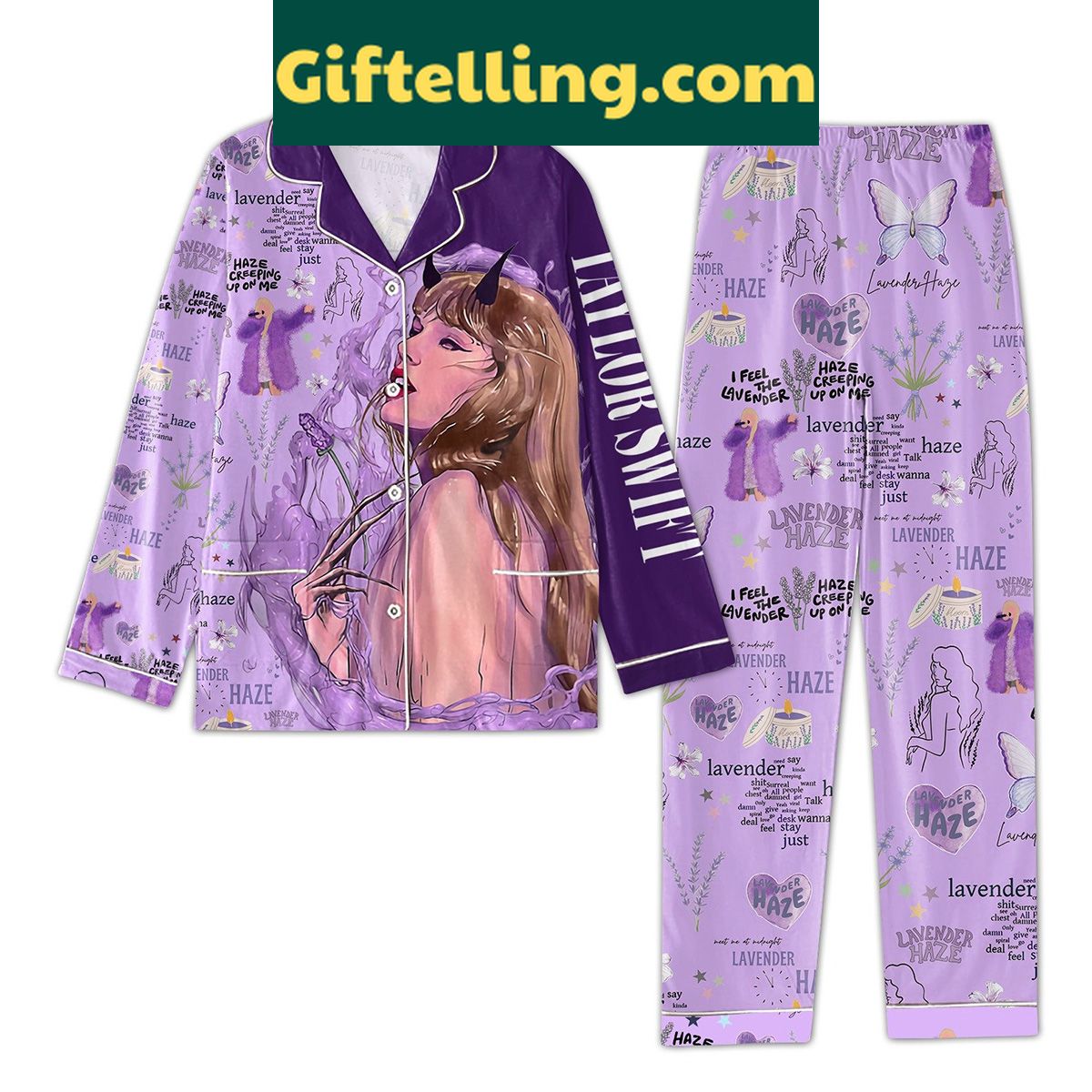 taylor-swift-lavender-haze-pajamas-set-cozy-sleepwear-for-swifties-2 Taylor Swift Lavender Haze Pajamas Set