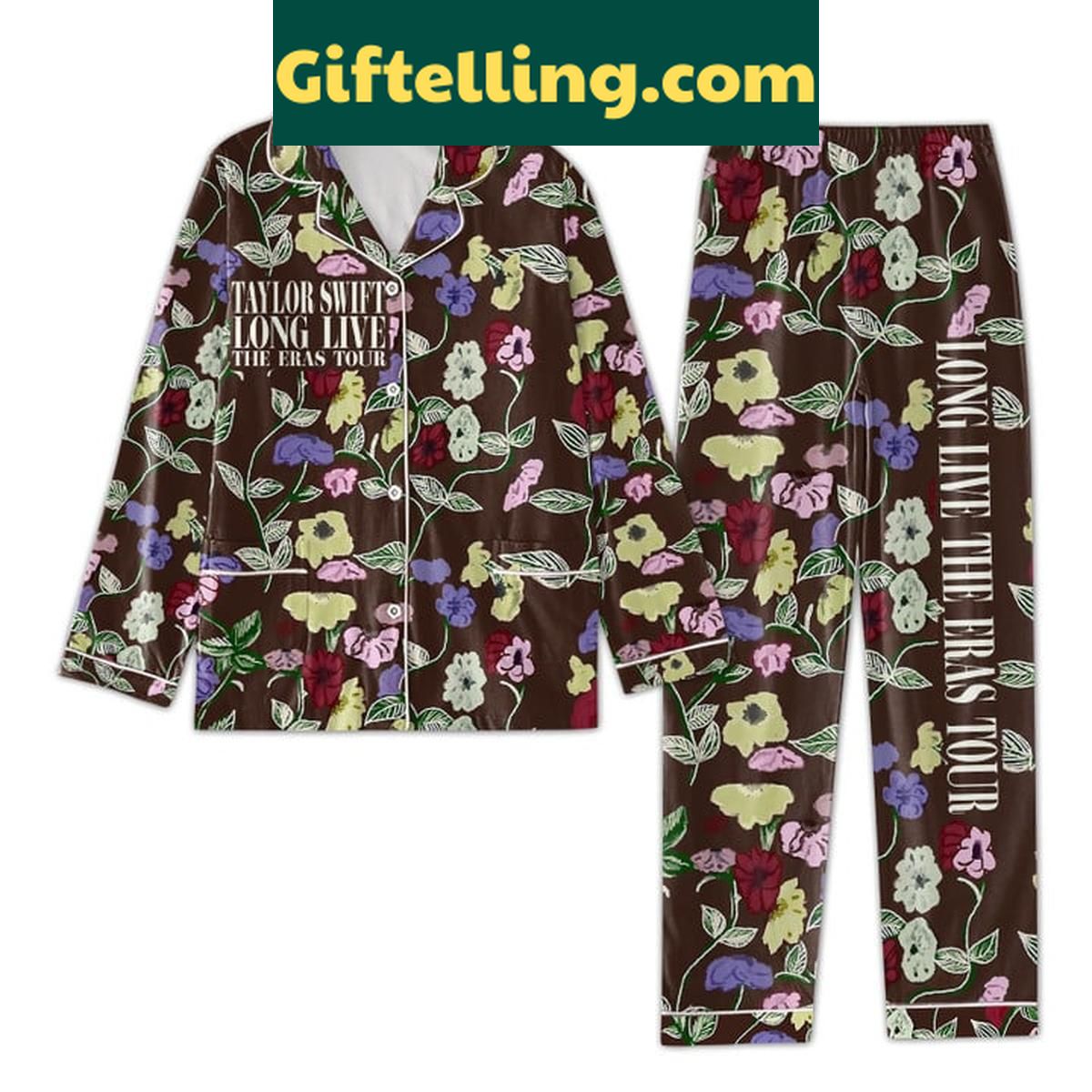 Taylor Swift Long Live The Eras Tour Goodbye Polyester Pajamas Set Taylor Swift Long Live The Eras Tour Polyester Pajamas Set