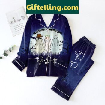 Taylor Swift Meet Me At Midnight Ghost Halloween Pajamas Set