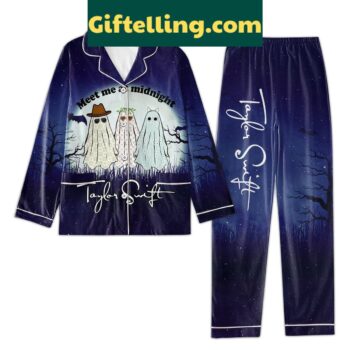 Taylor Swift Meet Me At Midnight Ghost Halloween Pajamas Set