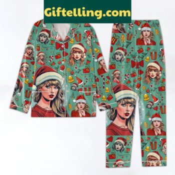 Taylor Swift Merry Christmas Pajamas Set, festive holiday pajamas for women