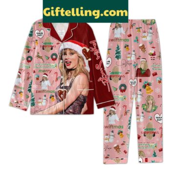 Taylor Swift Merry Swiftmas Jingle Bell Pajamas Set, festive holiday sleepwear