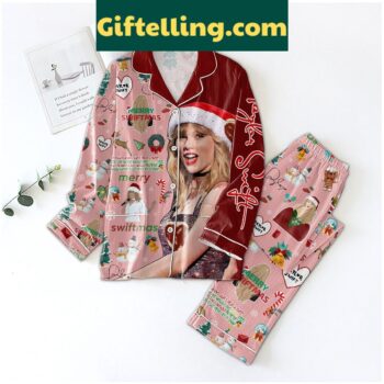 Taylor Swift Merry Swiftmas Jingle Bell Pajamas Set, festive holiday sleepwear