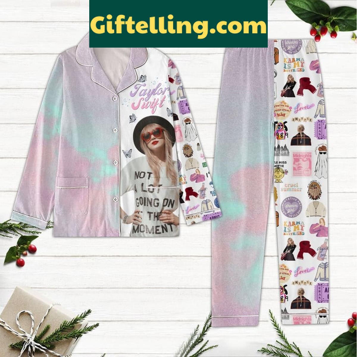 Taylor Swift Not A Lot Going On At The Moment Polyester Pajamas Set Taylor Swift Not A Lot Going On At The Moment Polyester Pajamas Set