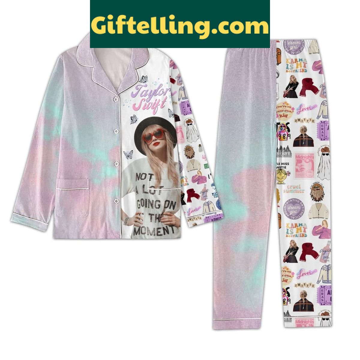 Taylor Swift Not A Lot Going On At The Moment Polyester Pajamas Set Taylor Swift Not A Lot Going On At The Moment Polyester Pajamas Set