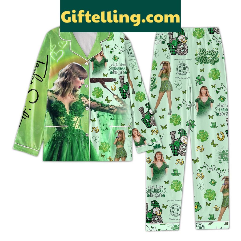 Taylor Swift St. Patrick's Day Polyester Pajamas Set