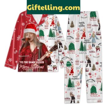 Taylor Swift Tis The Damn Season Merry Christmas Polyester Pajamas Set
