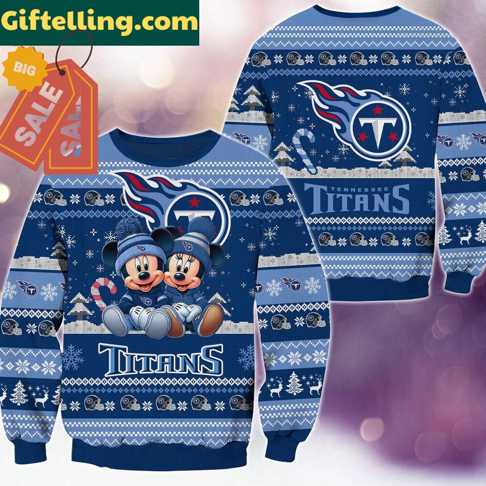 Tennessee Titans NFL Mickey Minnie Ugly Christmas Sweater