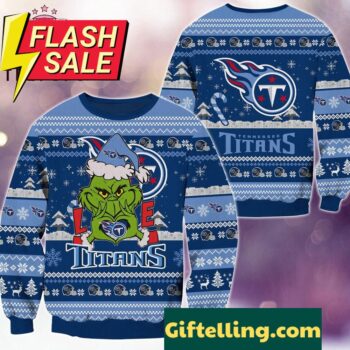 Tennessee Titans x Grinch Movies Ugly Christmas Sweater front