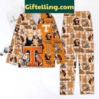Tennessee Volunteers orange polyester pajamas set with Go Vols logo