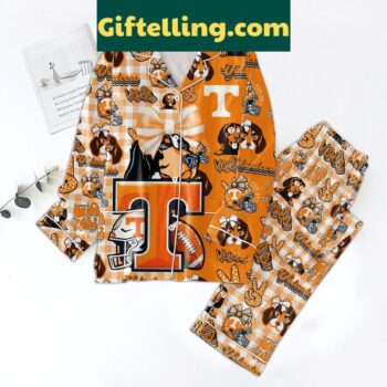 Tennessee Volunteers orange polyester pajamas set with Go Vols logo