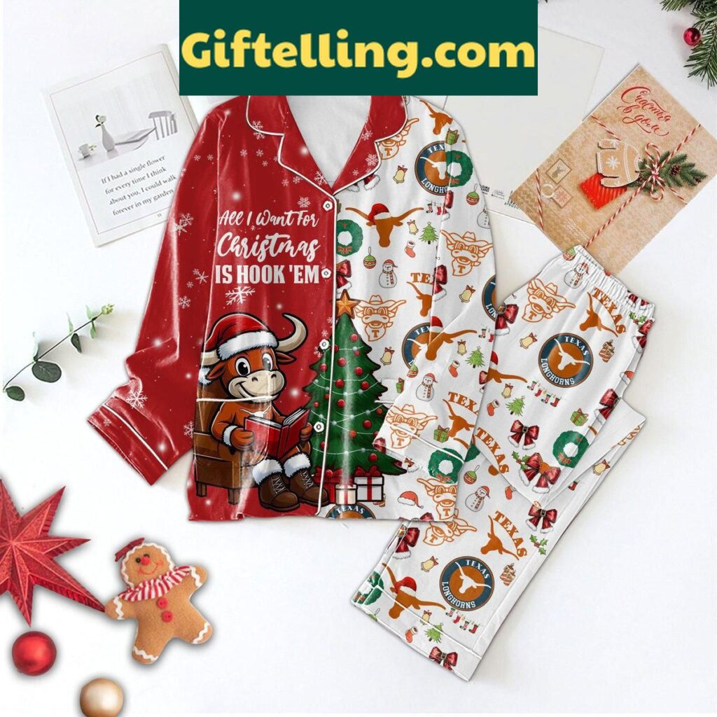 Texas Longhorns Christmas Pajamas Set