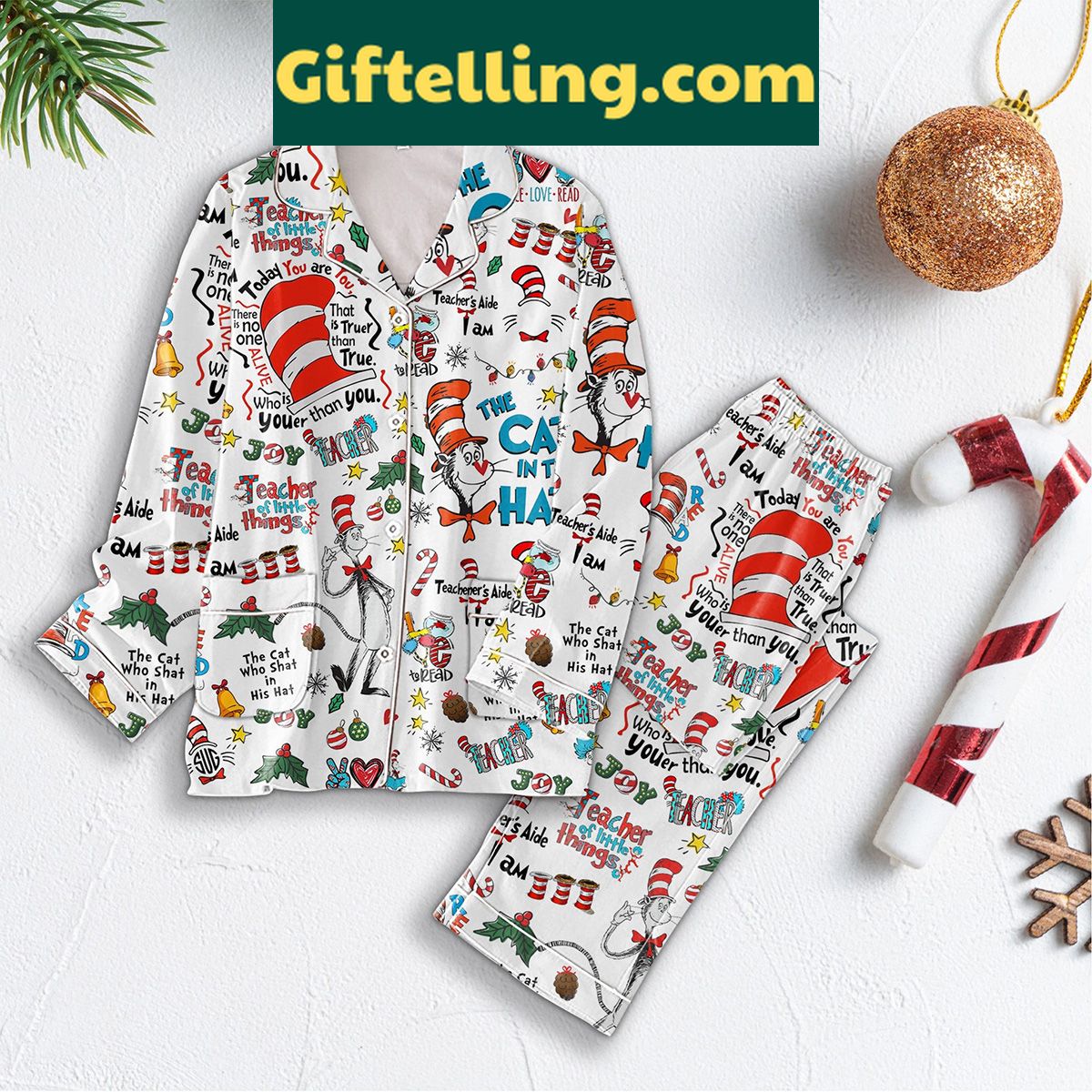 the-cat-in-the-hat-teacher-of-little-things-pajama-set-for-kids-2 The Cat In The Hat Teacher Of Little Things Pajama Set