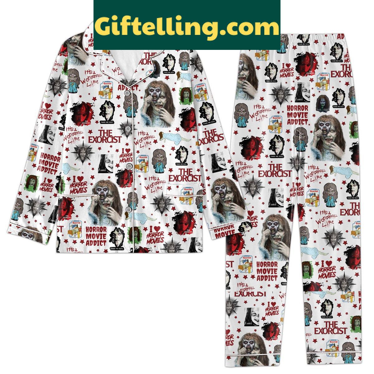 the-exorcist-horror-movies-addict-pajamas-set-for-fans-2 The Exorcist Horror Movies Addict Pajamas Set