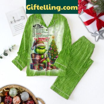 The Grinch I'm Booked At Christmas Polyester Pajamas Set
