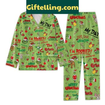 The Grinch I'm Booked For Christmas Polyester Pajamas Set