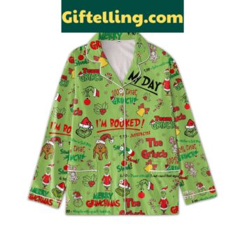 The Grinch I'm Booked For Christmas Polyester Pajamas Set